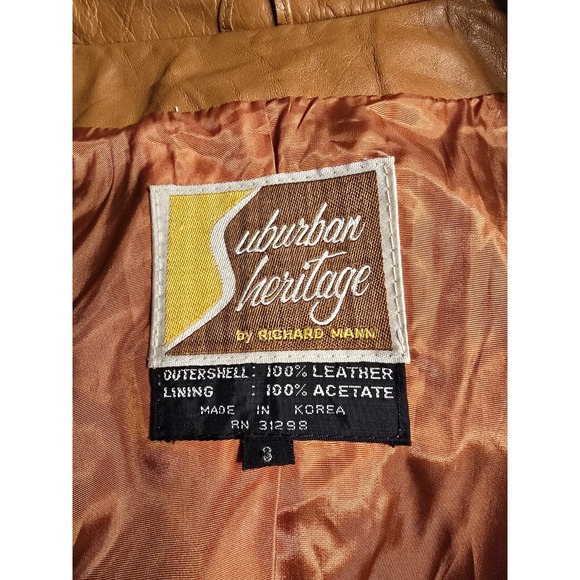 Vintage Suburban Heritage Belted Leather Trench Coat Women's Size 8 1970's Vibes - Picture 13 of 16